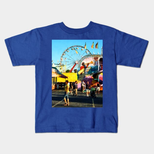 Carnival Midway - Kids T-Shirt by SusanSavad